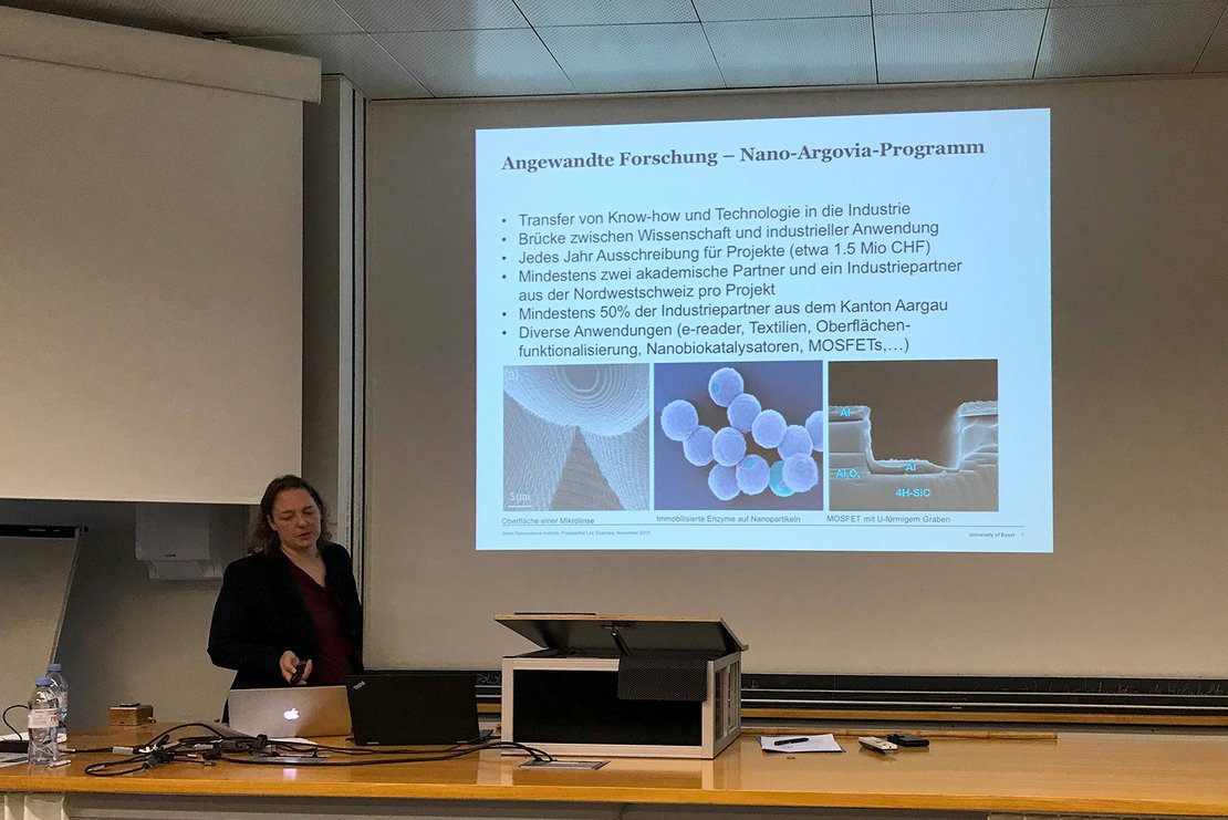Dr. Kerstin Beyer-Hans stellte das SNI und das Nano-Argovia-Förderprogramm vor
