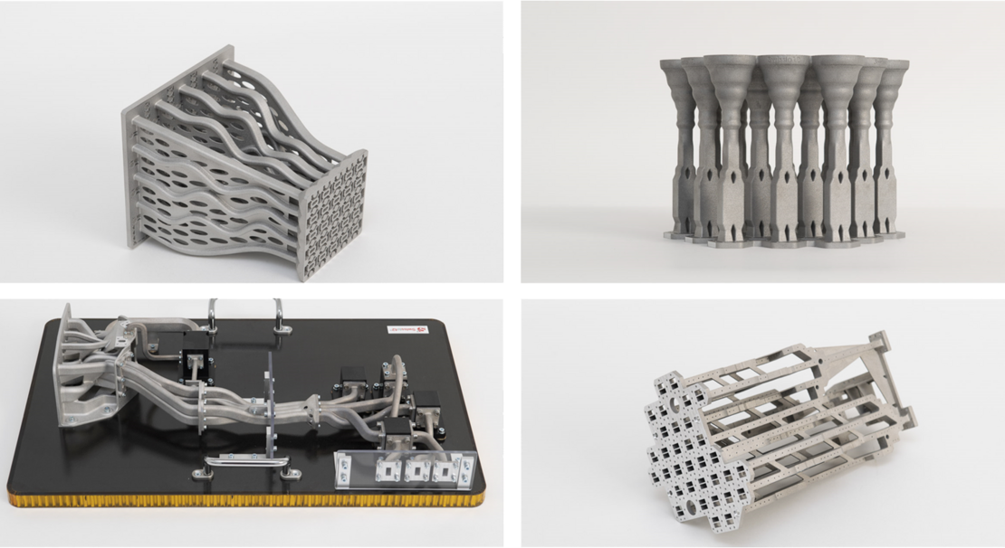 Beispiele 3D-gedruckter RF-Designs (Bilder: SWISSto12)