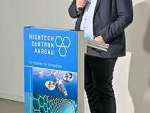 Begrüssung von Dr. Marcus Morstein, Leiter Schwerpunkt Nano- und Werkstofftechnologien, Hightech Zentrum Aargau AG